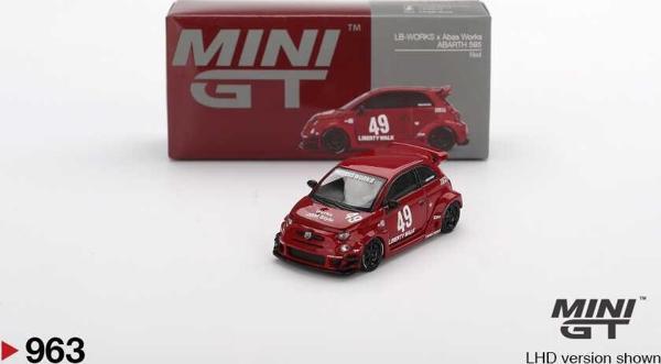 Mini GT 1/64 963 LB-WORKS x Abas Works ABARTH 595 Red - Image 1
