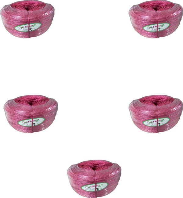 Favori İp Halat FH03 PP Naylon Burgulu Örgü Çamaşır İpi - Pembe - 100 Metre - 5 Adet - Image 1