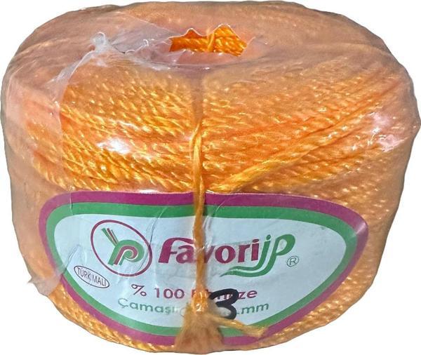 Favori İp Halat FH03 PP Naylon Burgulu Örgü Çamaşır İpi - Turuncu - 100 Metre - 1 Adet - Image 1