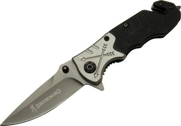8-10 Siyah Kurtarma / Kamp Çakı 16,5cm - Yarı Otomatik, Kemerlikli, Cam Kırma Ve İp Kesme Aparatlı,  - Image 1