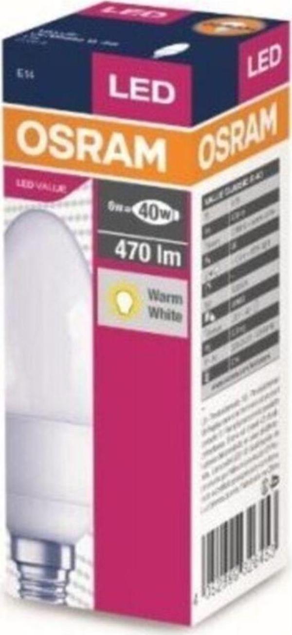 Osram 5.7 Watt 470 Lumen Sarı Işık Mum Buji E-14 Duy Led Ampul - Image 1
