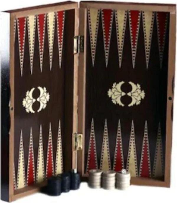 ESER Büyük Boy Kaplama Ahşap Tavla Takımı Ve Dama Seti - Image 1