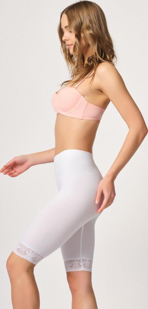 BEYAZ   Soft Uzun Paça Dantel Boxer - Image 1