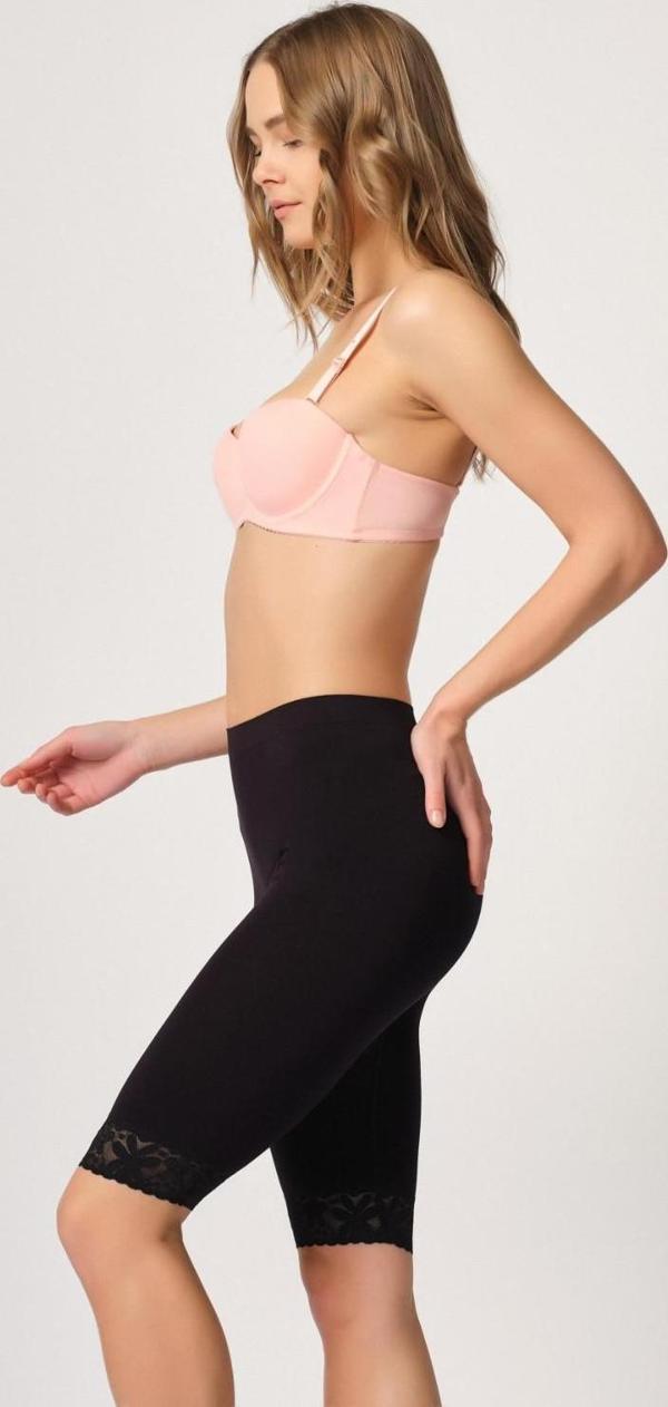 SİYAH   Soft Uzun Paça Dantel Boxer - Image 1