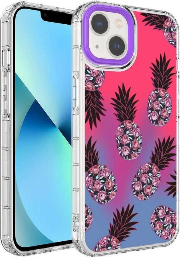 Apple iPhone 13 Kılıf Renkli Desenli Sert Silikon Zore Korn Kılıf NO6 - Image 1