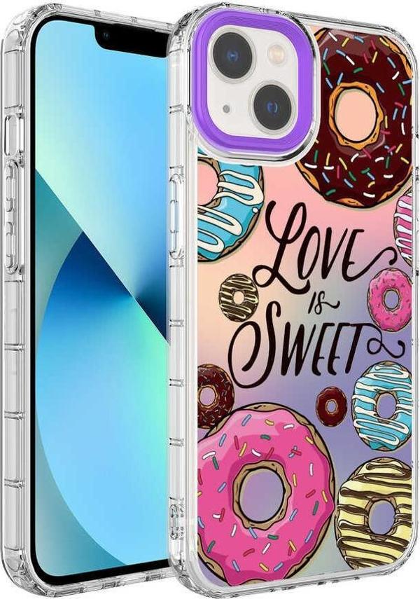 Apple iPhone 13 Kılıf Renkli Desenli Sert Silikon Zore Korn Kılıf NO11 - Image 1