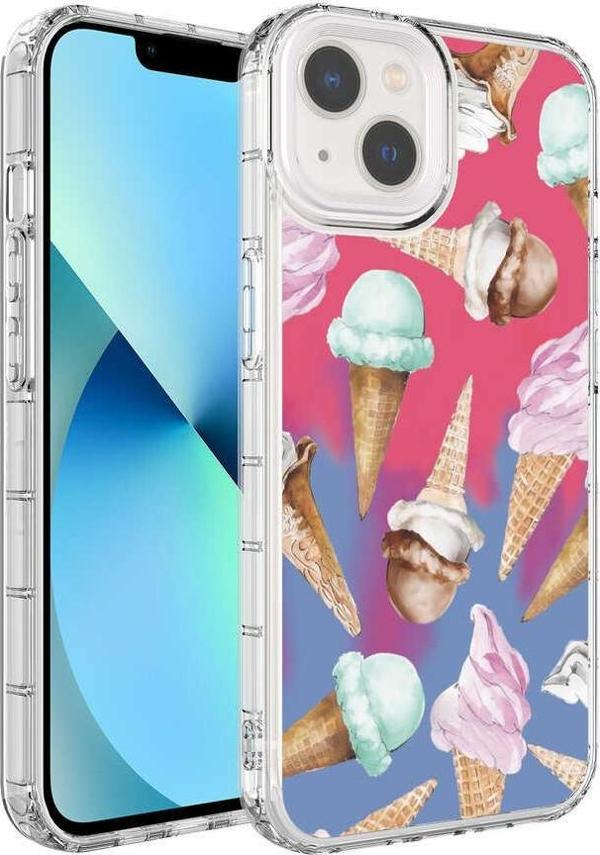 Apple iPhone 13 Kılıf Renkli Desenli Sert Silikon Zore Korn Kılıf NO9 - Image 1