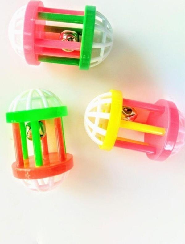 Ahsev Petshop Zilli Plastik Kedi Oyuncağı 4,5*7 M-3 Adet - Image 1