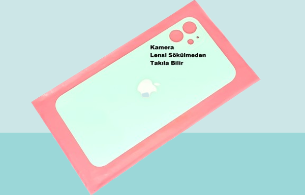 Tkgz - iPhone 11 Arka Pil Batarya Kapağı - Cam kapak Geniş Lens Deliği - YEŞİL - Image 1