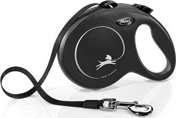 Flexi New Classic Şerit Otomatik Köpek Gezdirme Tasması Large Siyah 5 Mt - Image 1