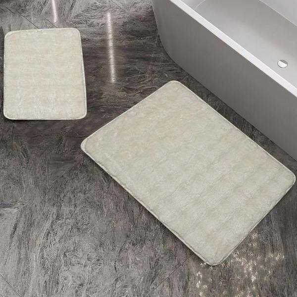 Schafer Home Pia 2 li Pelıuş Banyo Paspası-Krem - Image 1