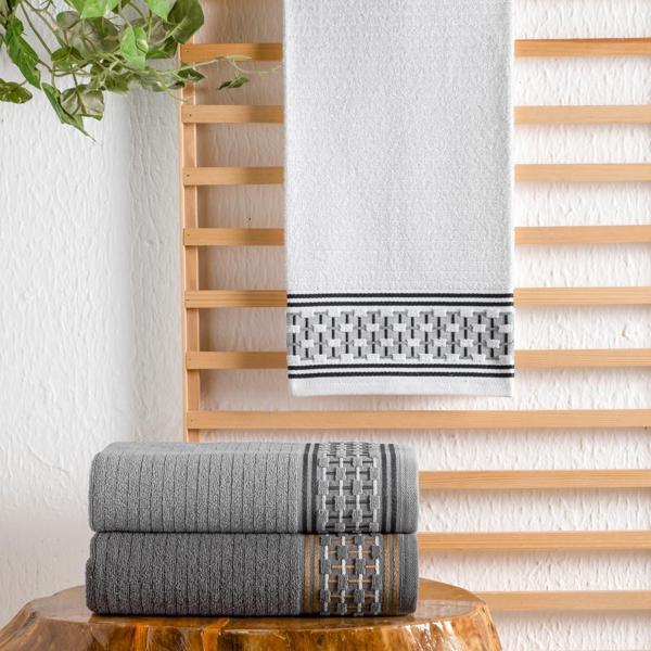 Schafer Home Plain Jakarlı Havlu 70x140-Beyaz - Image 1