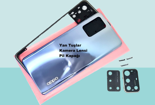 Tkgz - Oppo A74 FULL KASA Arka Kapak Batarya Kapağı - MAVİ - Image 1
