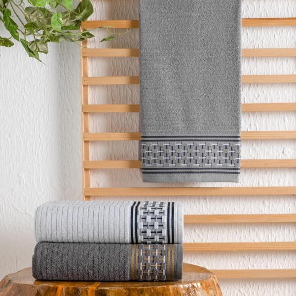 Schafer Home Plain Jakarlı Havlu 70x140-Gri - Image 1