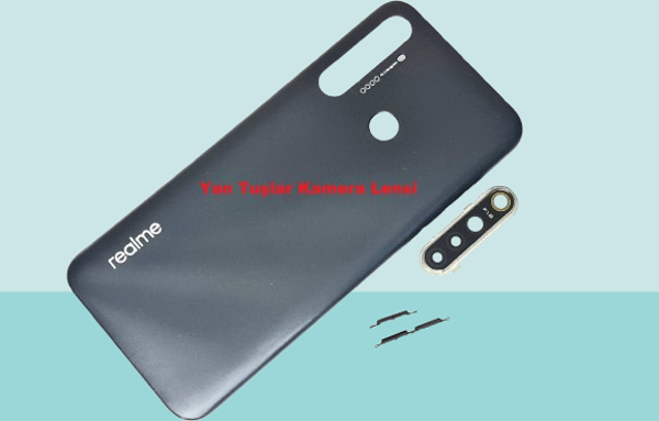 Tkgz - Oppo Realme 5İ FULL KASA Arka Kapak Batarya Kapağı - SİYAH - Image 1