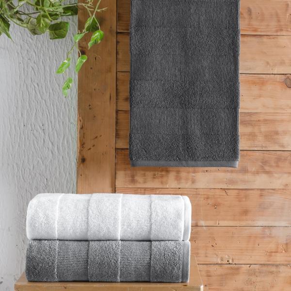 Schafer Home Solid Jakarlı Havlu 70x140-Antrasit - Image 1