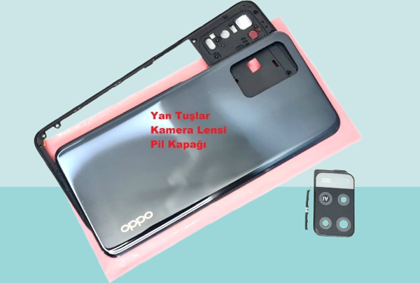 Tkgz - Oppo A54 FULL KASA Arka Kapak Batarya Kapağı - SİYAH - Image 1