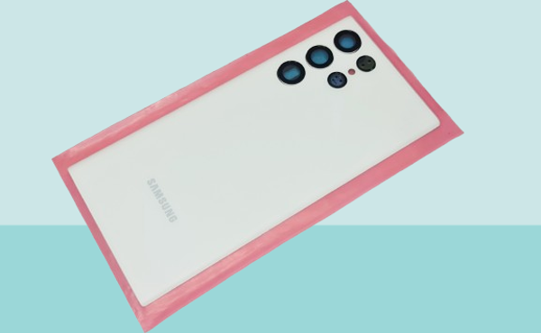 Tkgz - Samsung Galaxy S22 ULTA Arka Kapak Batarya Kapağı (Cam Full Lensli) - BEYAZ - Image 1