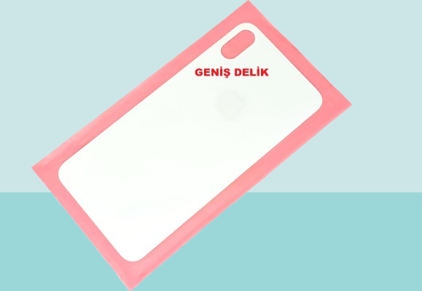 Tkgz - iPhone XS MAX Arka Pil Batarya Kapağı - Cam kapak Geniş Lens Deliği - BEYAZ - Image 1