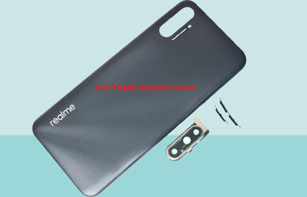 Tkgz - Oppo Realme C3İ FULL KASA Arka Kapak Batarya Kapağı - SİYAH - Image 1
