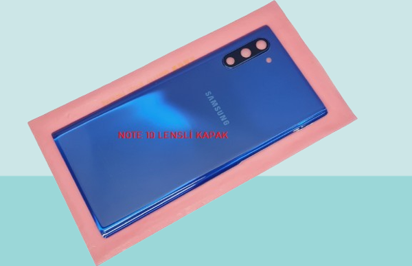 Tkgz - Samsung Galaxy NOTE 10 Arka Kapak Batarya Kapağı (Cam Full Lensli) - MAVİ - Image 1