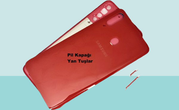 Tkgz - Samsung Galaxy A20S FULL KASA Arka Kapak Batarya Kapağı - KIRMIZI - Image 1