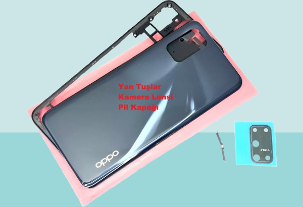 Tkgz - Oppo A52 FULL KASA Arka Kapak Batarya Kapağı - SİYAH - Image 1