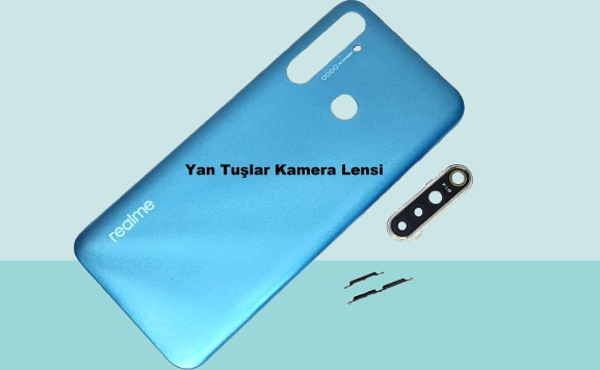 Tkgz - Oppo Realme 5İ FULL KASA Arka Kapak Batarya Kapağı - MAVİ - Image 1