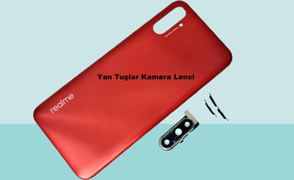 Tkgz - Oppo Realme C3İ FULL KASA Arka Kapak Batarya Kapağı - KIRMIZI - Image 1