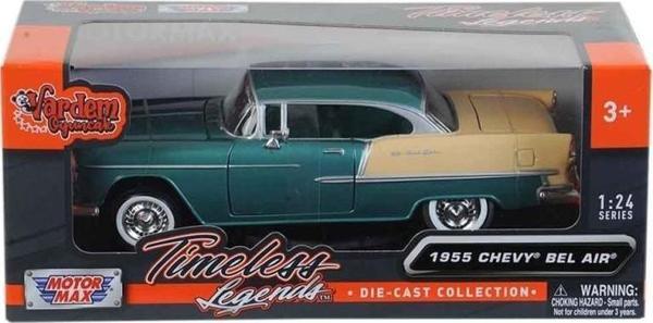 Metal 1955 Chevy Bel Air Yeşil 1:24 Ölçek - Image 1