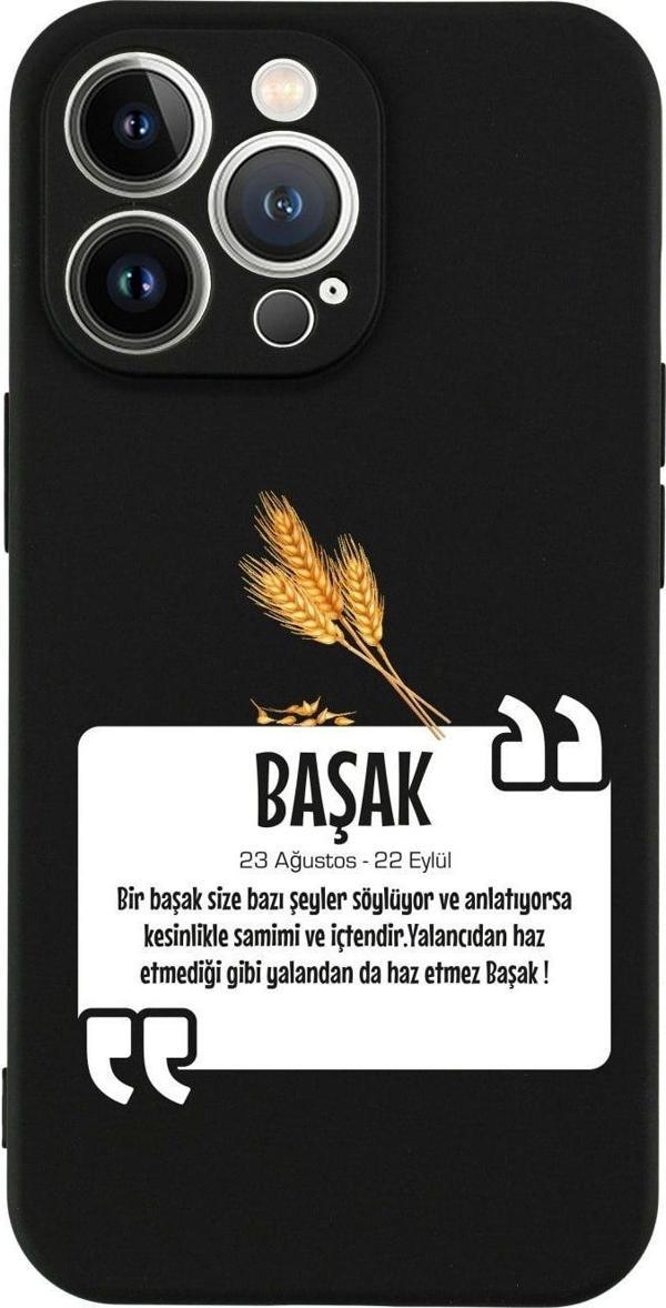 Butikcase İphone 13 Başak Yıldız Tasarımlı Siyah Telefon Kılıfı - Image 1