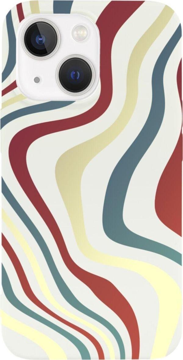 Butikcase İphone 13 Color Mix Tasarımlı Beyaz Telefon Kılıfı - Image 1