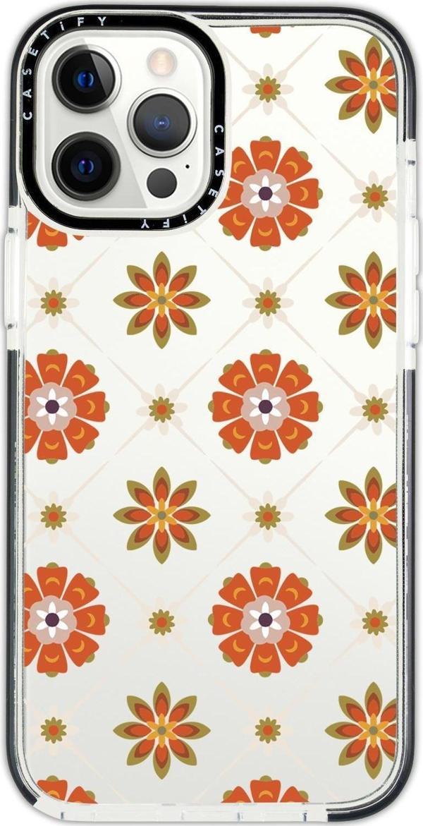 Mooodcase İphone 13 Pro Uyumlu Casetify Nostaljik Motifler Desenli Anti Shock Premium Silikonlu Siyah Kenar De - Image 1