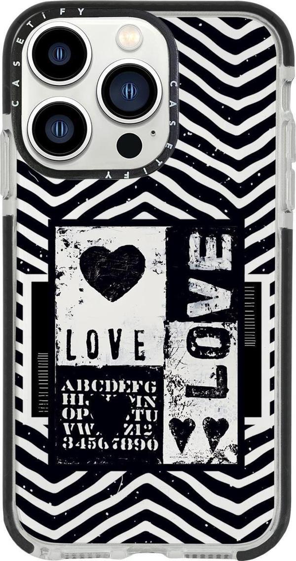 Mooodcase İphone 13 Pro Black Love Casetify Darbe Emci Silikonlu Telefon Kılıfı - Image 1