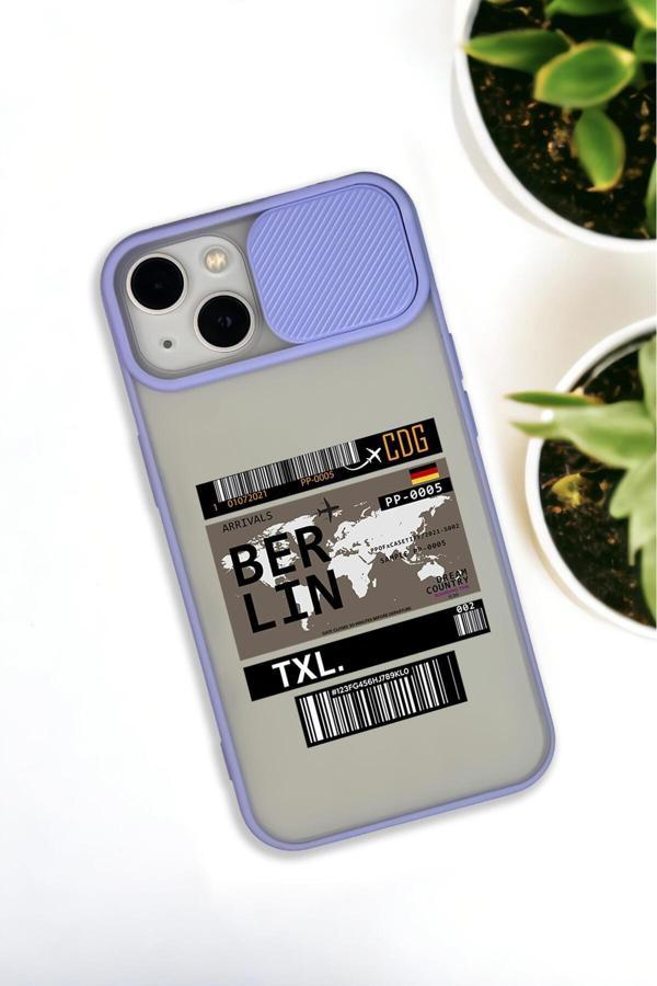 Mooodcase İphone 13 Uyumlu First Coffee Desenli Kamera Koruma Sürgülü Kapaklı Telefon Kılıfı - Image 1
