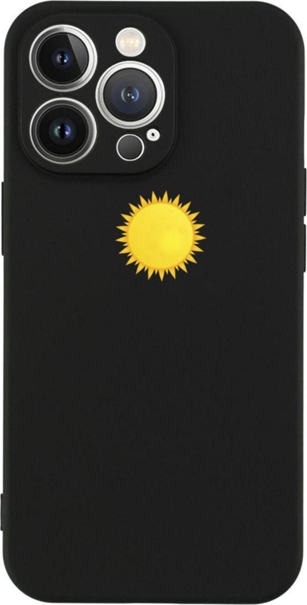 Butikcase İphone 13 Pro Sun Tasarımlı Siyah Telefon Kılıfı - Image 1