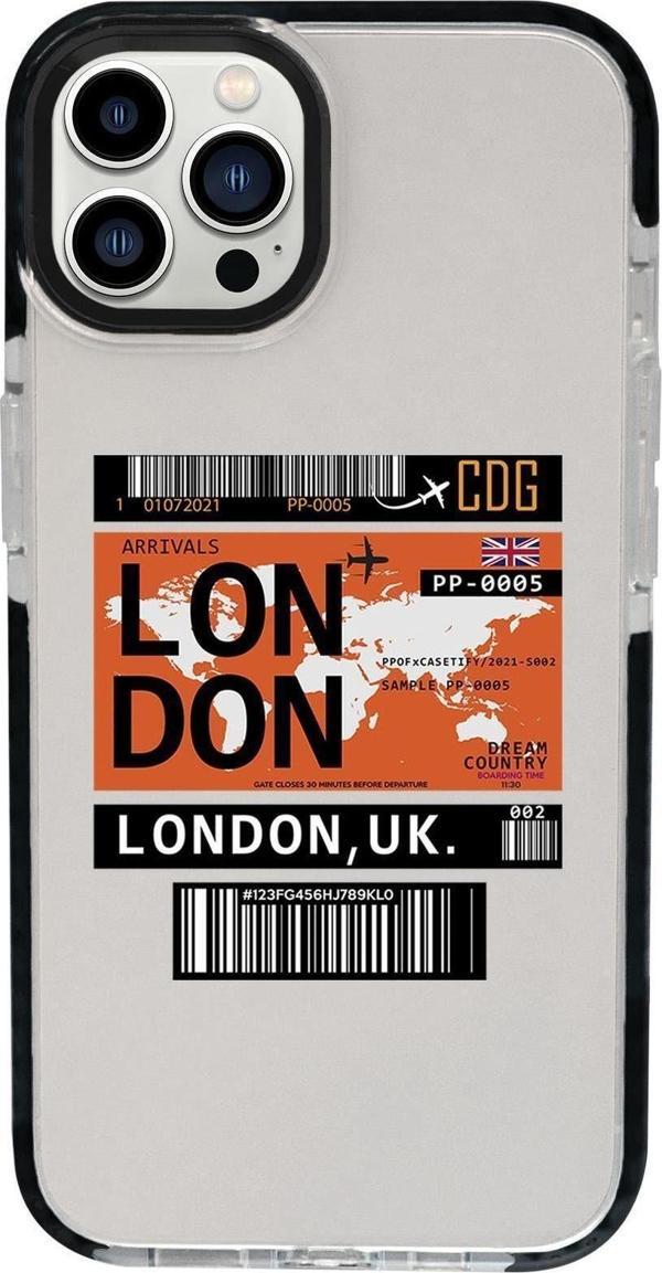 Mooodcase İphone 13 Pro Max London Ticket Candy Bumper Darbe Emci Silikonlu Telefon Kılıfı - Image 1