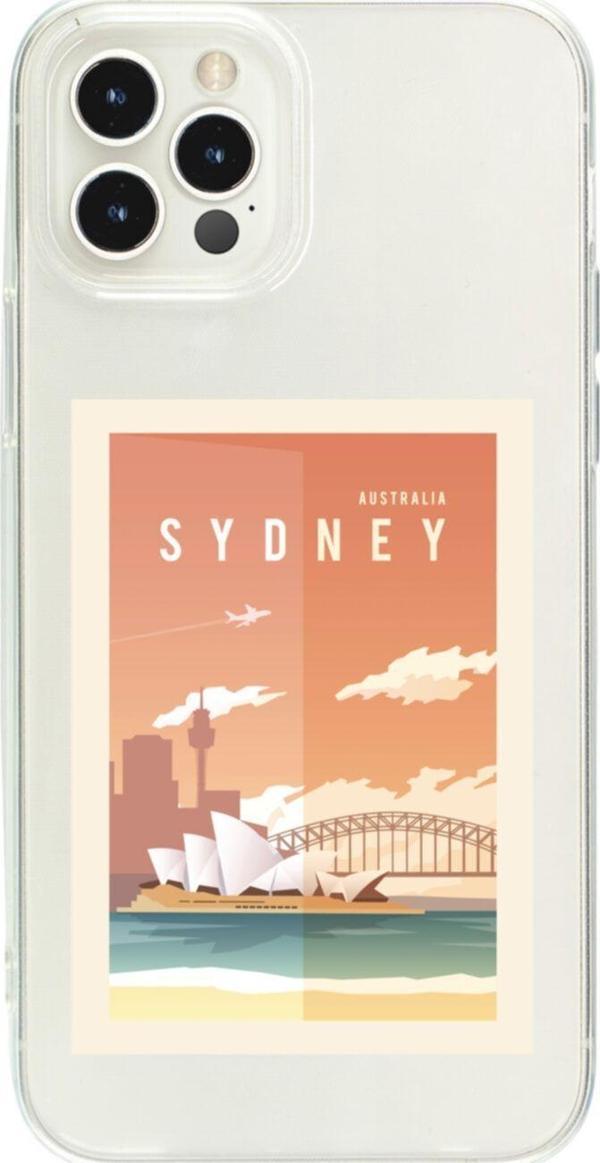 Butikcase İphone 13 Pro Mx Sydney Australia Tasarımlı Şeffaf Telefon Kılıfı - Image 1