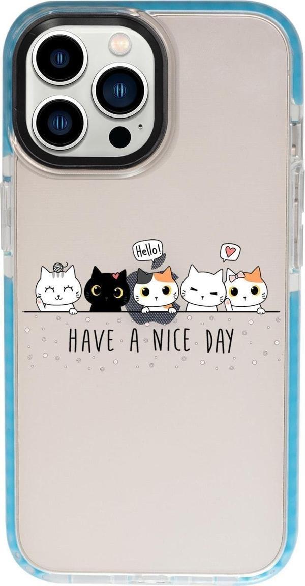 Mooodcase İphone 13 Pro Şirin Kedicikler Candy Bumper Darbe Emci Silikonlu Telefon Kılıfı - Image 1