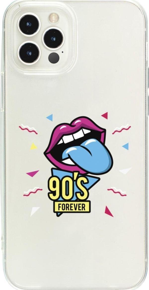 Butikcase İphone 13 Pro Max 90'S Forever Desenli Şeffaf Telefon Kılıfı - Image 1