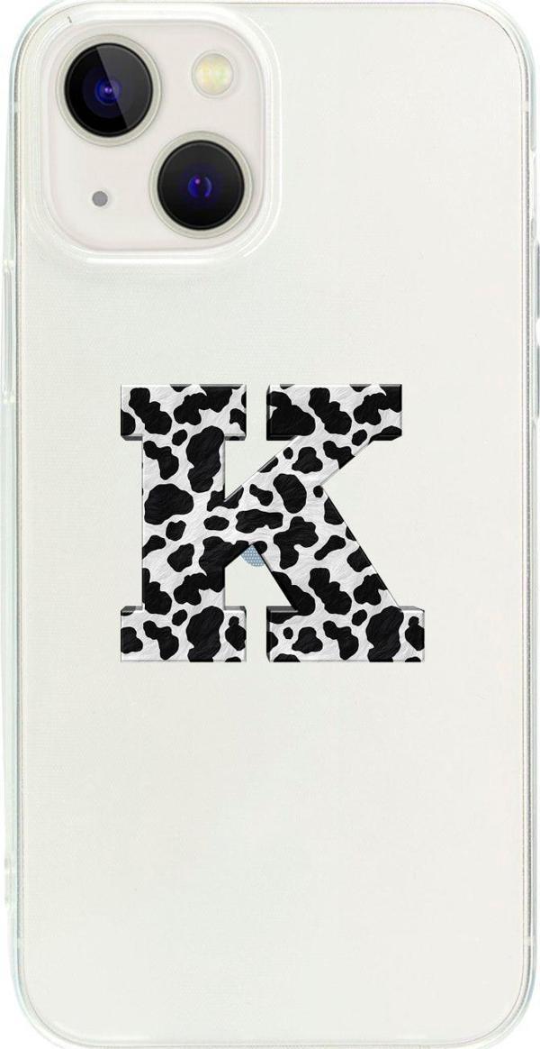 Butikcase İphone 13 K Harfi Desenli Şeffaf Telefon Kılıfı - Image 1
