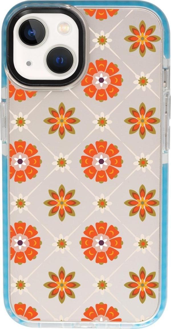 Mooodcase İphone 13 Uyumlu Nostaljik Motifler Desenli Candy Bumper Silikonlu Telefon Kılıfı - Image 1