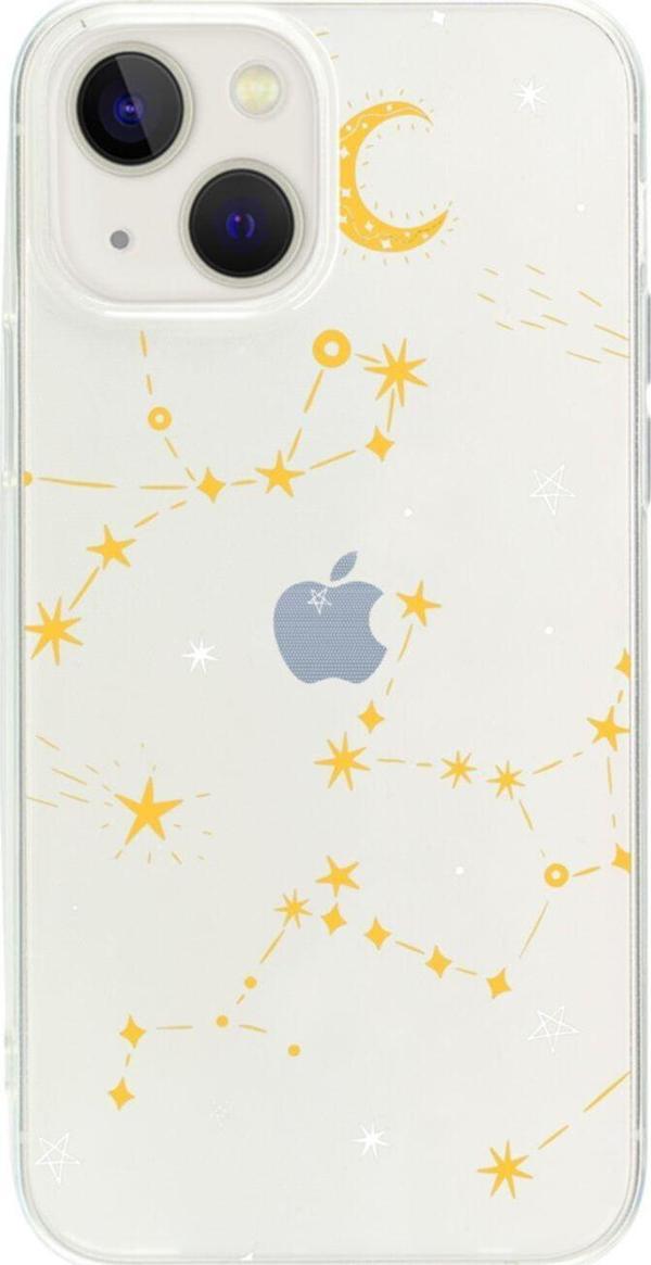 Butikcase İphone 13 Ay Ve Güneş Sistemi Şeffaf Telefon Kılıfı - Image 1