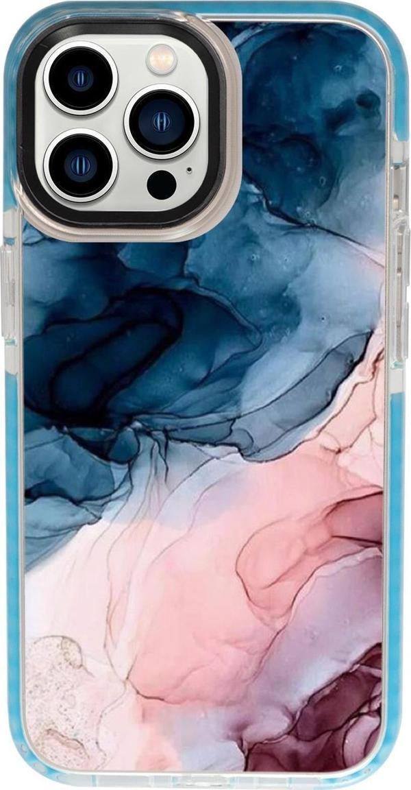 Mooodcase İphone 13 Pro Renkli Mermer Candy Bumper Darbe Emci Silikonlu Telefon Kılıfı - Image 1