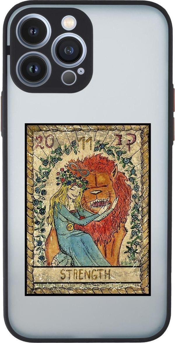 Mooodcase İphone 13 Pro Uyumlu Strenght Desenli Kamera Korumalı Buzlu Şeffaf Lüx Telefon Kılıfı - Image 1