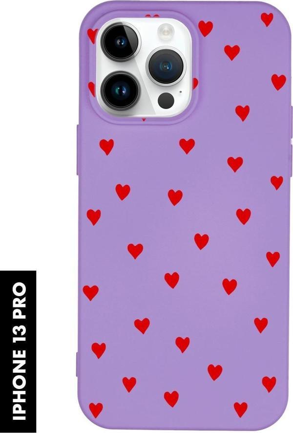 Mooodcase İphone 13 Pro Uyumlu Sevimli Kalpler Desenli Premium Silikonlu Lansman Telefon Kılıfı - Image 1