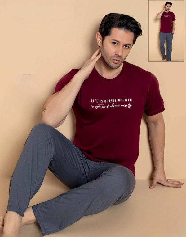 Pijamerry Erkek Bisiklet Yaka Kısa Kol Penye Pijama Takımı 6132 - 1 Adet - Image 1