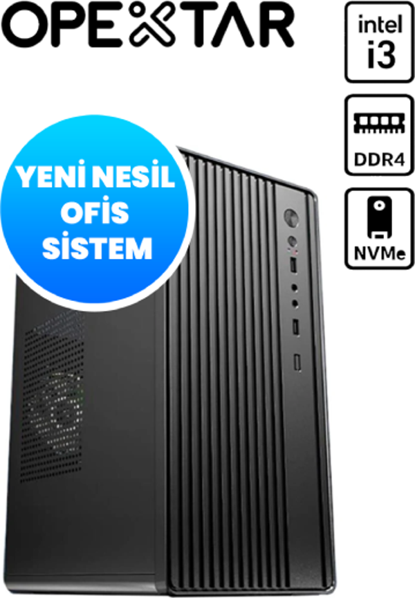 OPEXTAR E0903 | i3-13100F | 8 GB DDR4 | 512 SSD | R5 220 Ofis Bilgisayarı - Image 1