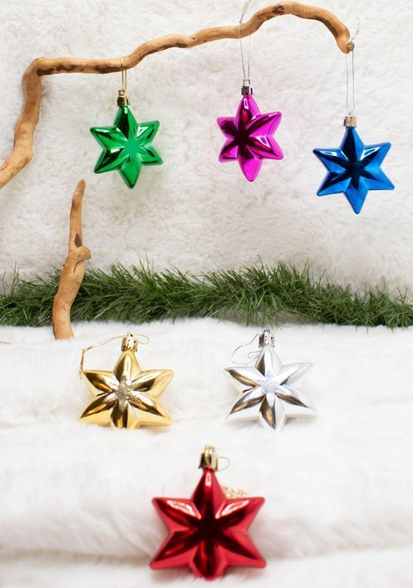 Waldern Çam Ağacı Süsü 6Lı Renkli Cici Yıldız Starmie - Image 1