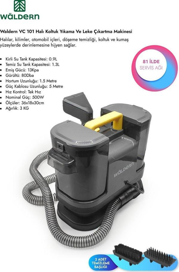 Waldern Vc101 Halı Koltuk Yıkama Ve Leke Çıkartma Temizlik Makinesi 500W - Image 1